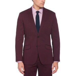 Perry Ellis NWT Men’s size 46R Slim Fit Tech Suit Jacket Blazer Port Burgundy